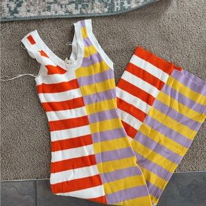 Striped Sleeveless Knit Dress